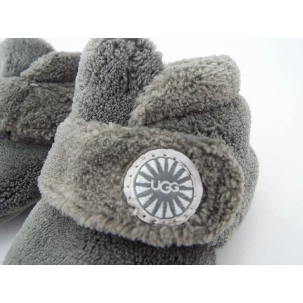 UGG Infant Gray Fleece Slippers Booties Size 2/3